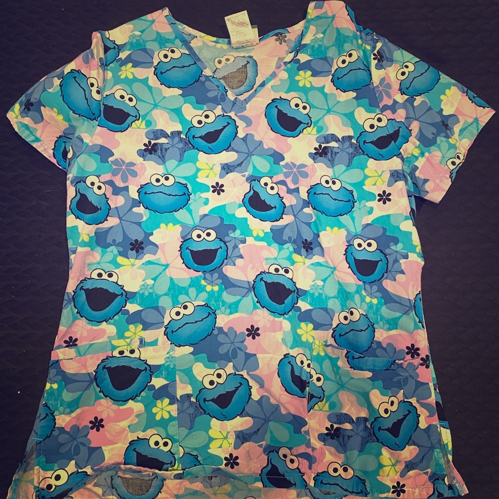 Cookie Monster Scrub Top